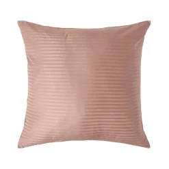 Homescapes Taie d'oreiller taupe satin rayé en coton égyptien 330 fils, 80x80 cm -