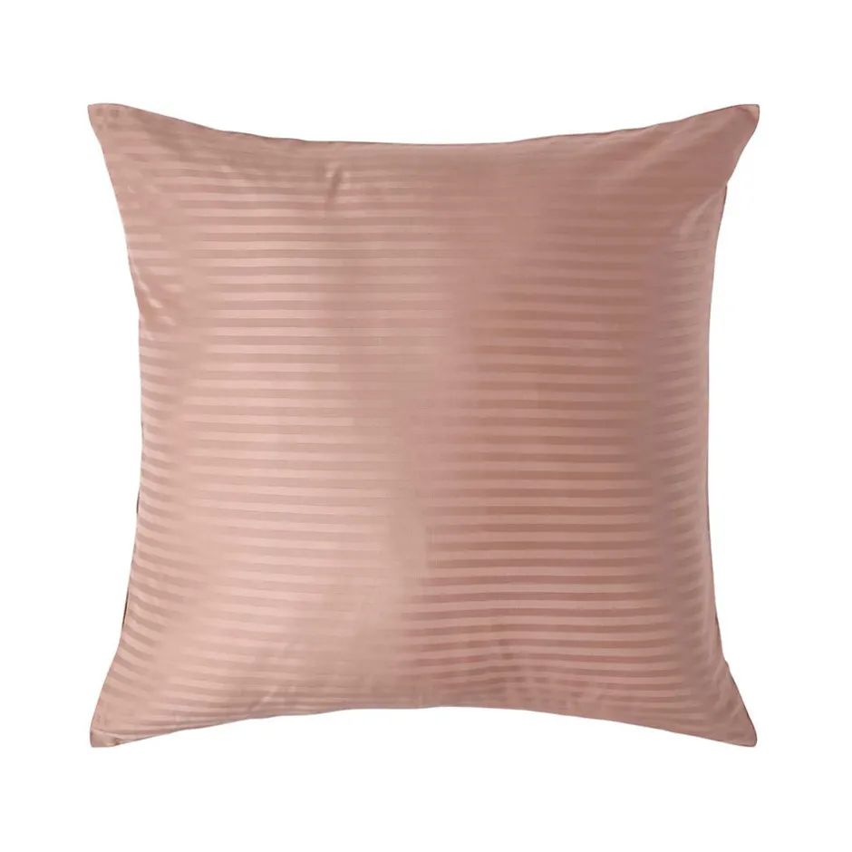 Homescapes Taie d'oreiller taupe satin rayé en coton égyptien 330 fils, 80x80 cm -