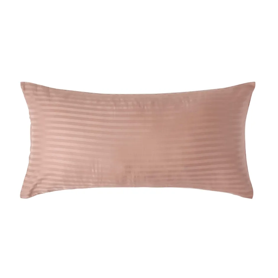 Homescapes Taie d'oreiller taupe satin rayé en coton égyptien 330 fils, 40x80 cm - Discount