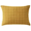 L'Effet Papillon Taie d'oreiller Tissé-teint grands carreaux Déco "Gaïa Match" 60 x 60 cm & 50 x 70 cm "Gaze de Coton" - Gaïa Match Safran - 50 x 7
