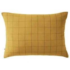 L'Effet Papillon Taie d'oreiller Tissé-teint grands carreaux Déco "Gaïa Match" 60 x 60 cm & 50 x 70 cm "Gaze de Coton" - Gaïa Match Safran - 50 x 7