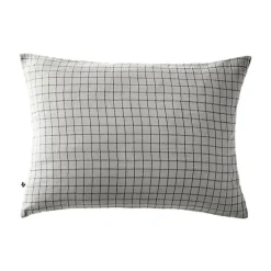 L'Effet Papillon Taie d'oreiller Tissé-teint petits carreaux Déco "Gaïa Mix" 60 x 60 cm & 50 x 70 cm "Gaze de Coton" - Gaïa Mix Nuage - 50 x 70 cm
