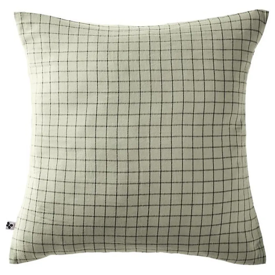 L'Effet Papillon Taie d'oreiller Tissé-teint petits carreaux Déco "Gaïa Mix" 60 x 60 cm & 50 x 70 cm "Gaze de Coton" - Gaïa Mix Vert d'eau - 60 x 6 Hot