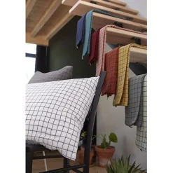 L'Effet Papillon Taie d'oreiller Tissé-teint petits carreaux Déco