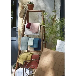 L'Effet Papillon Taie d'oreiller Tissé-teint grands carreaux Déco "Gaïa Match" 60 x 60 cm & 50 x 70 cm "Gaze de Coton" - Gaïa Match Eucalyptus - 50 Best