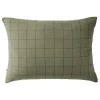 L'Effet Papillon Taie d'oreiller Tissé-teint grands carreaux Déco "Gaïa Match" 60 x 60 cm & 50 x 70 cm "Gaze de Coton" - Gaïa Match Romarin - 50 x