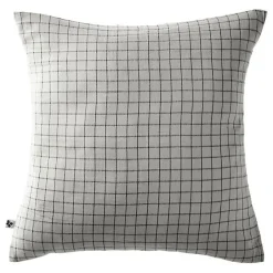 L'Effet Papillon Taie d'oreiller Tissé-teint petits carreaux Déco "Gaïa Mix" 60 x 60 cm & 50 x 70 cm "Gaze de Coton" - Gaïa Mix Nuage - 60 x 60 cm