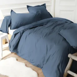 Linnea Taie d'oreiller uni 60x40 cm coton ALTO bleu Jean Online