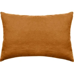 Linnea Taie d'oreiller uni 50x70 cm lin lavé froissé SONATE orange Terracotta