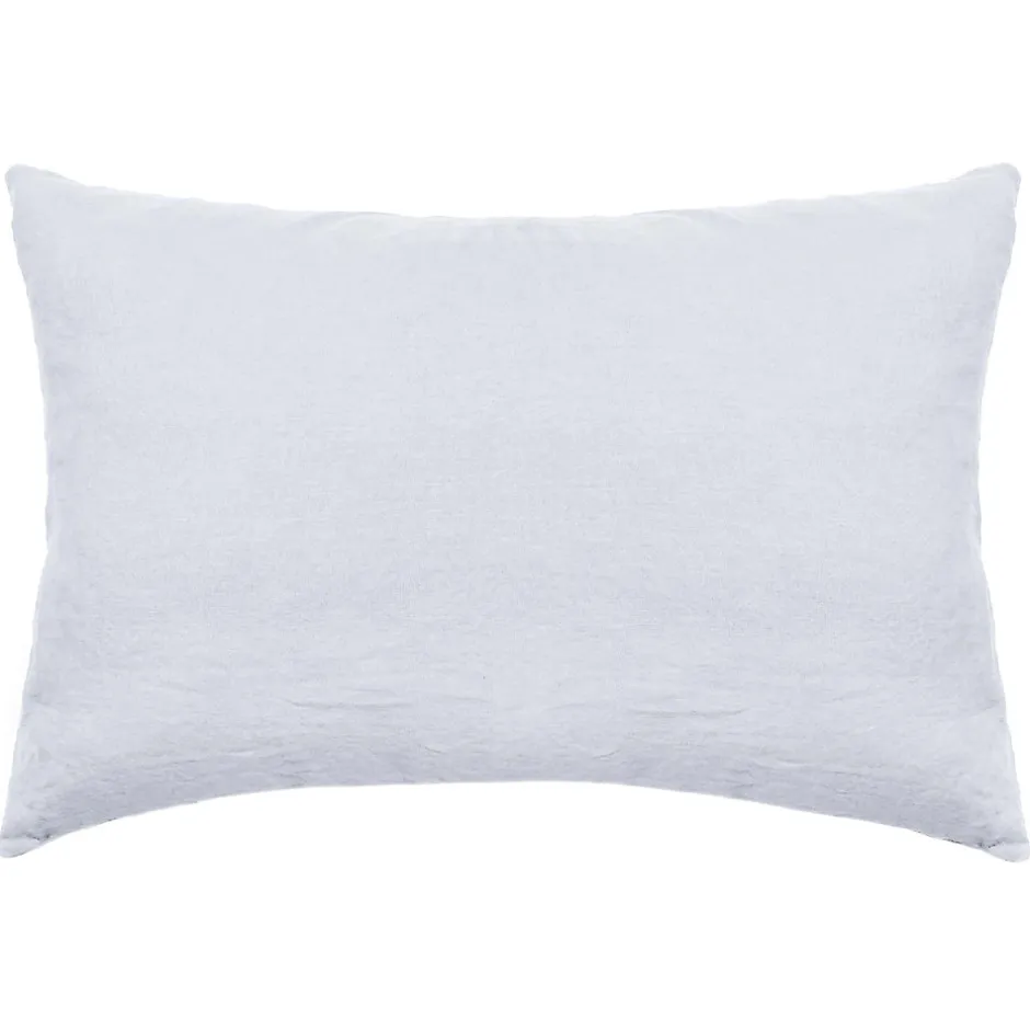 Linnea Taie d'oreiller uni 50x70 cm lin lavé froissé SONATE blanc Neige
