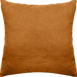 Linnea Taie d'oreiller uni 65X65 cm lin lavé froissé SONATE orange Terracotta Best