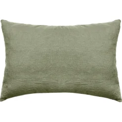 Linnea Taie d'oreiller uni 50x70 cm lin lavé froissé SONATE vert Sauge