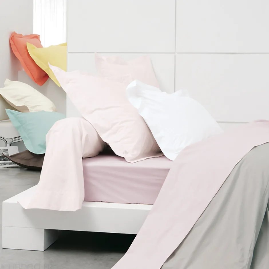 Linnea Taie d'oreiller uni 65x65 cm pur percale PRIMO Blanc