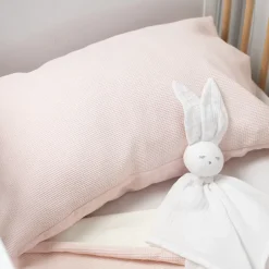 Sevira Kids Taie d'oreiller unie en coton nid d'abeille Best