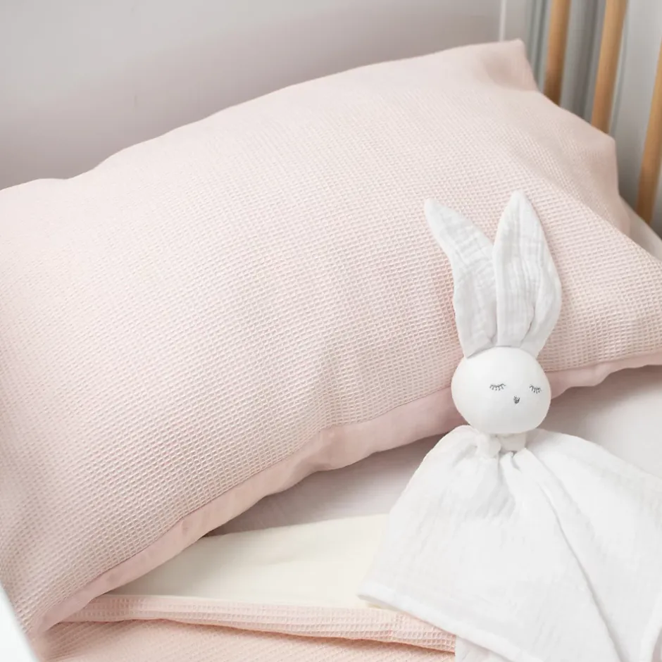 Sevira Kids Taie d'oreiller unie en coton nid d'abeille Best