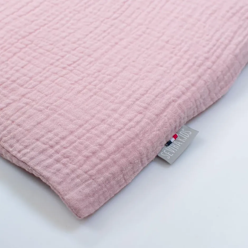 Sevira Kids Taie d'oreiller unie en double gaze de coton New