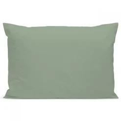 Bleu Calin Taie d'oreiller unie 50x75cm PERCALE SAUGE Outlet