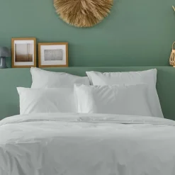 Bleu Calin Taie d'oreiller unie 65x65cm PERCALE GRIS CLAIR Sale