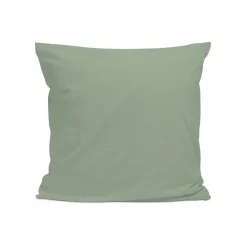 Bleu Calin Taie d'oreiller unie 65x65cm PERCALE SAUGE