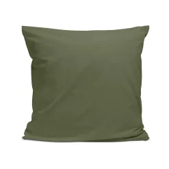 Bleu Calin Taie d'oreiller unie 65x65cm PERCALE KAKI Hot