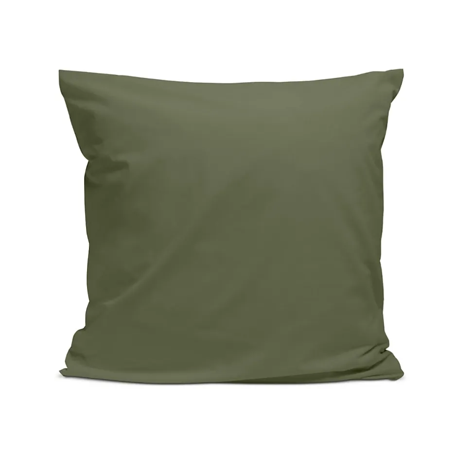 Bleu Calin Taie d'oreiller unie 65x65cm PERCALE KAKI Hot