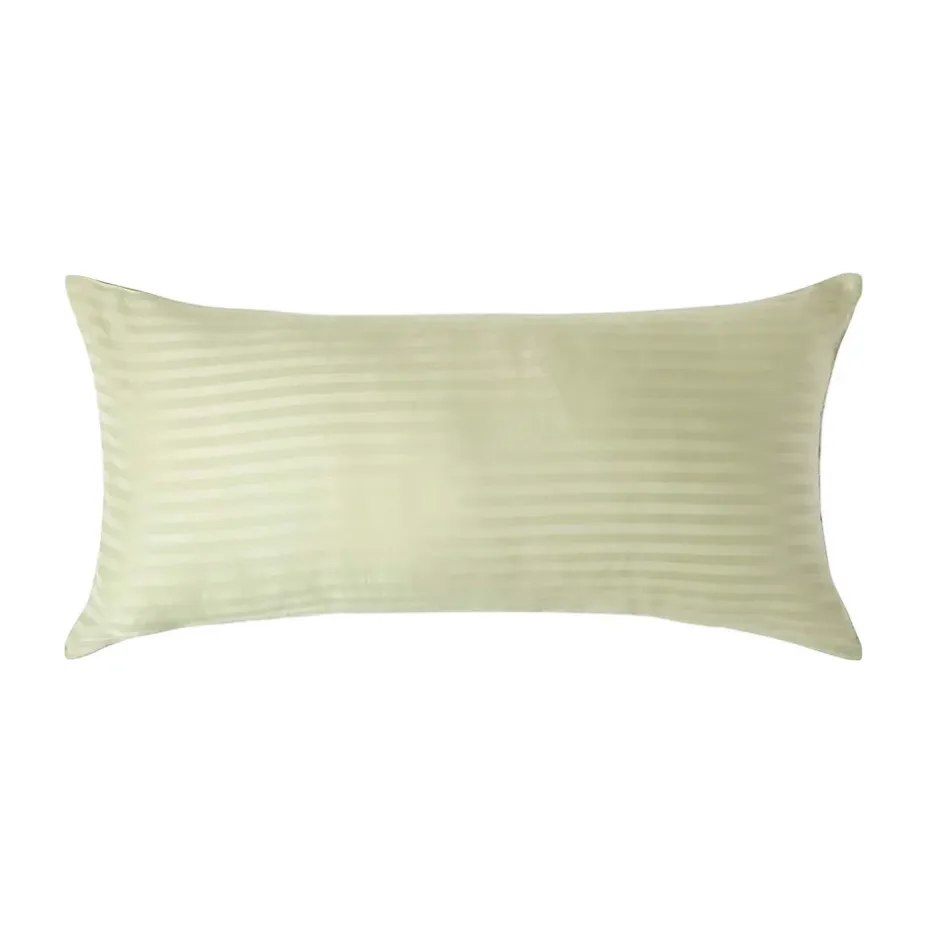 Homescapes Taie d'oreiller vert sauge satin rayé en coton égyptien 330 fils, 40x80 cm - Sale
