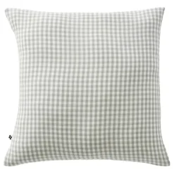 L'Effet Papillon Taie d'oreiller "Vickie" 60 x 60 cm & 50 x 70 cm tissé teint "Gaze de Coton" - Vickie Eucalyptus - Taie d'oreille Discount