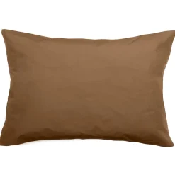 Linnea Taie d'oreiller volants plats 50x70 cm percale MANOIR marron Cognac Sale