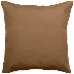 Linnea Taie d'oreiller volants plats 65x65 cm percale MANOIR marron Cognac Online