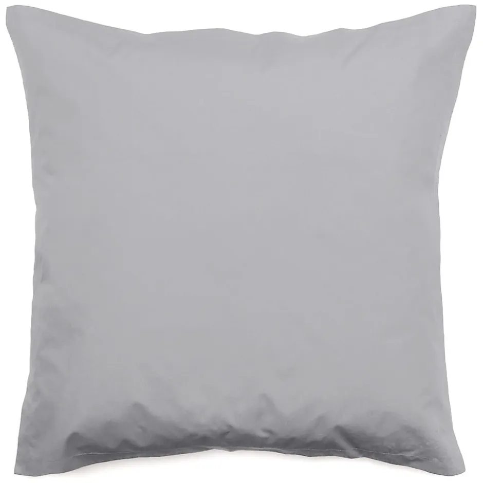 Linnea Taie d'oreiller volants plats 65x65 cm percale MANOIR gris Acier