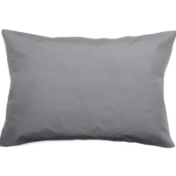 Linnea Taie d'oreiller volants plats 50x70 cm percale MANOIR gris Ardoise Discount