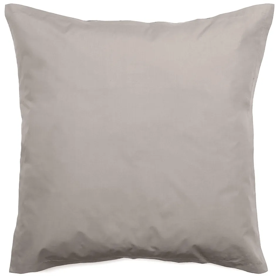Linnea Taie d'oreiller volants plats 65x65 cm percale MANOIR gris Cendre