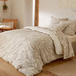 Linnea Taie d'oreiller 65x65 cm coton lavé SERENA géométrique Beige écru