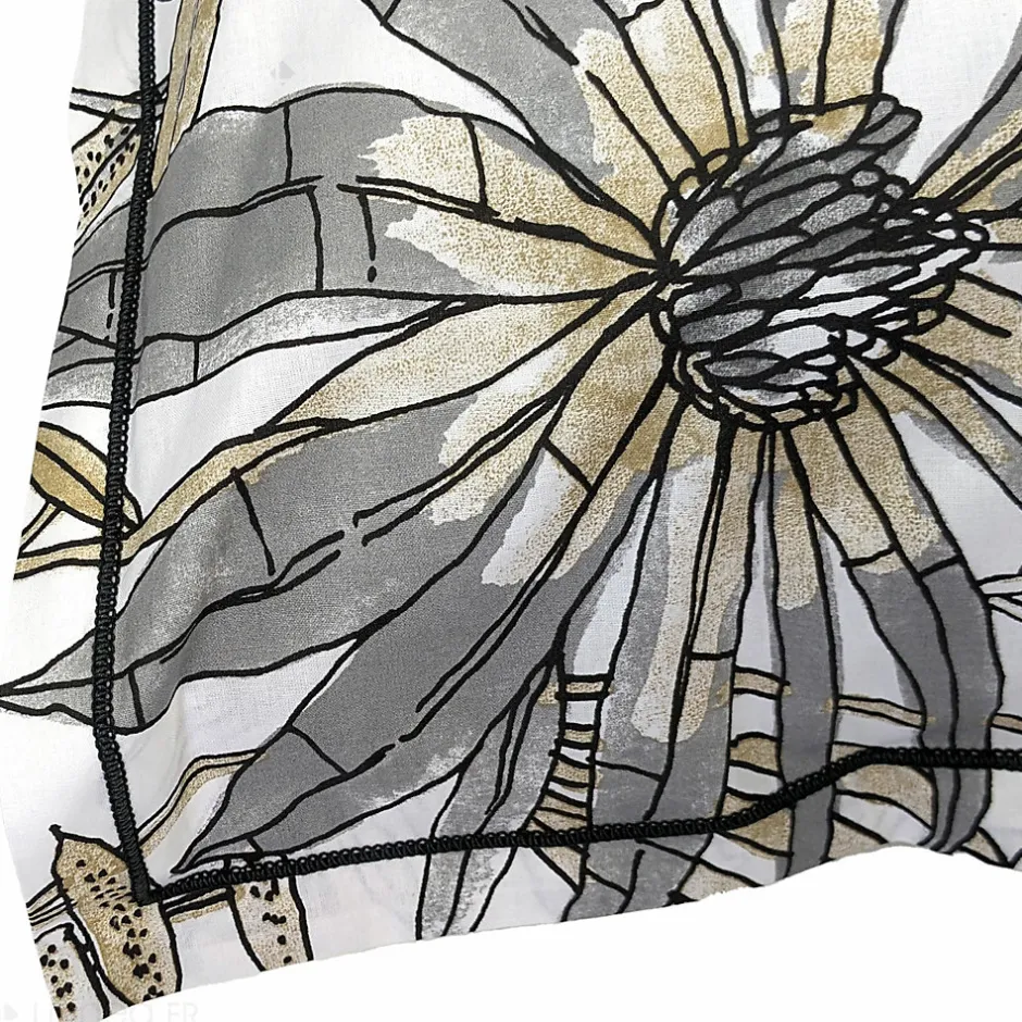 Linnea Taie d'oreiller 65x65 cm coton SUMATRA gris Fusain
