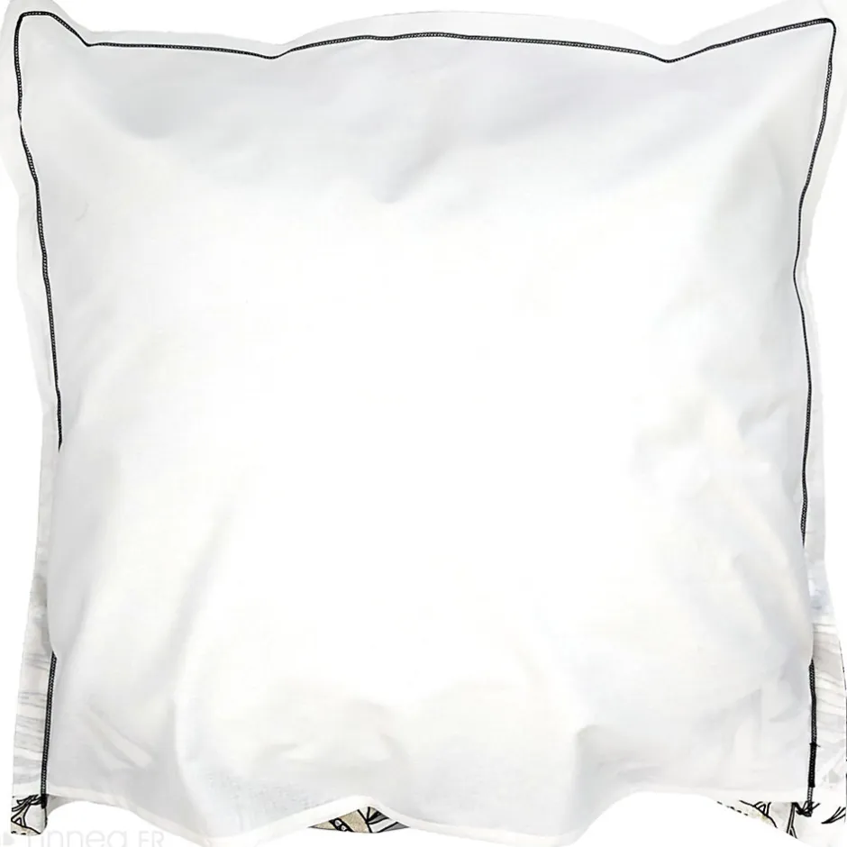 Linnea Taie d'oreiller 65x65 cm coton SUMATRA gris Fusain