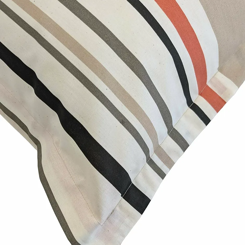 Linnea Taie d'oreiller 65x65 cm coton HUGO beige/corail