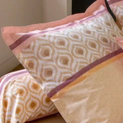 Linnea Taie d'oreiller 65x65 cm coton INOUK rose/beige Discount