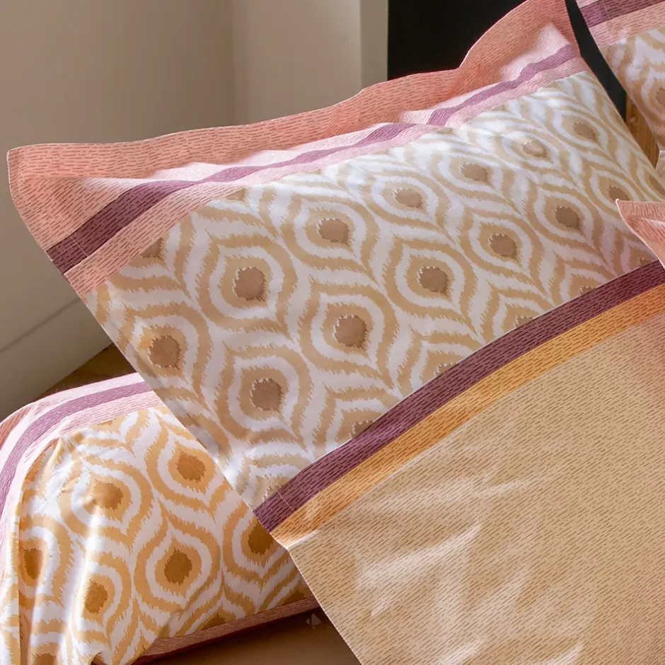 Linnea Taie d'oreiller 65x65 cm coton INOUK rose/beige Discount