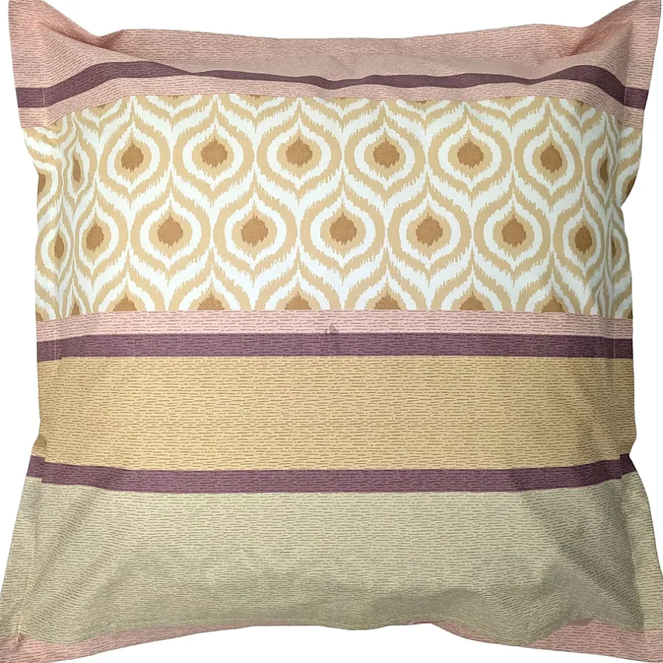Linnea Taie d'oreiller 65x65 cm coton INOUK rose/beige Discount