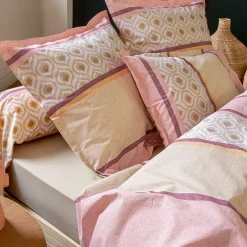 Linnea Taie d'oreiller 65x65 cm coton INOUK rose/beige Discount