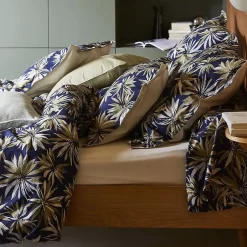 Linnea Taie d'oreiller 65x65 cm en 100% percale de coton EVERLY bleu encre