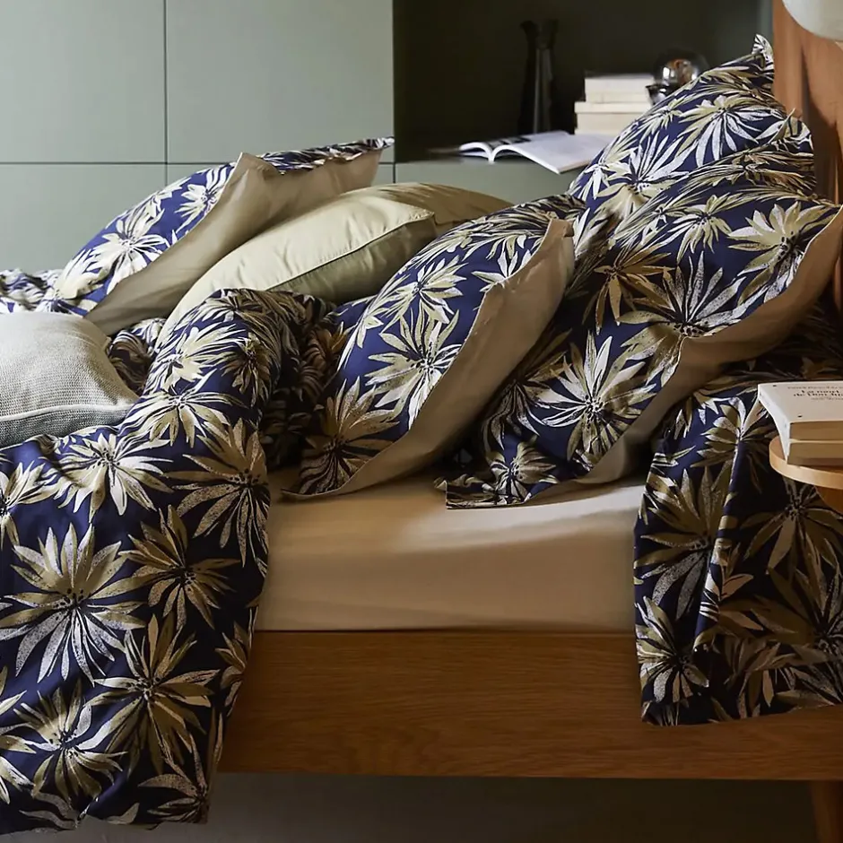 Linnea Taie d'oreiller 50x70 cm en 100% percale de coton EVERLY bleu encre