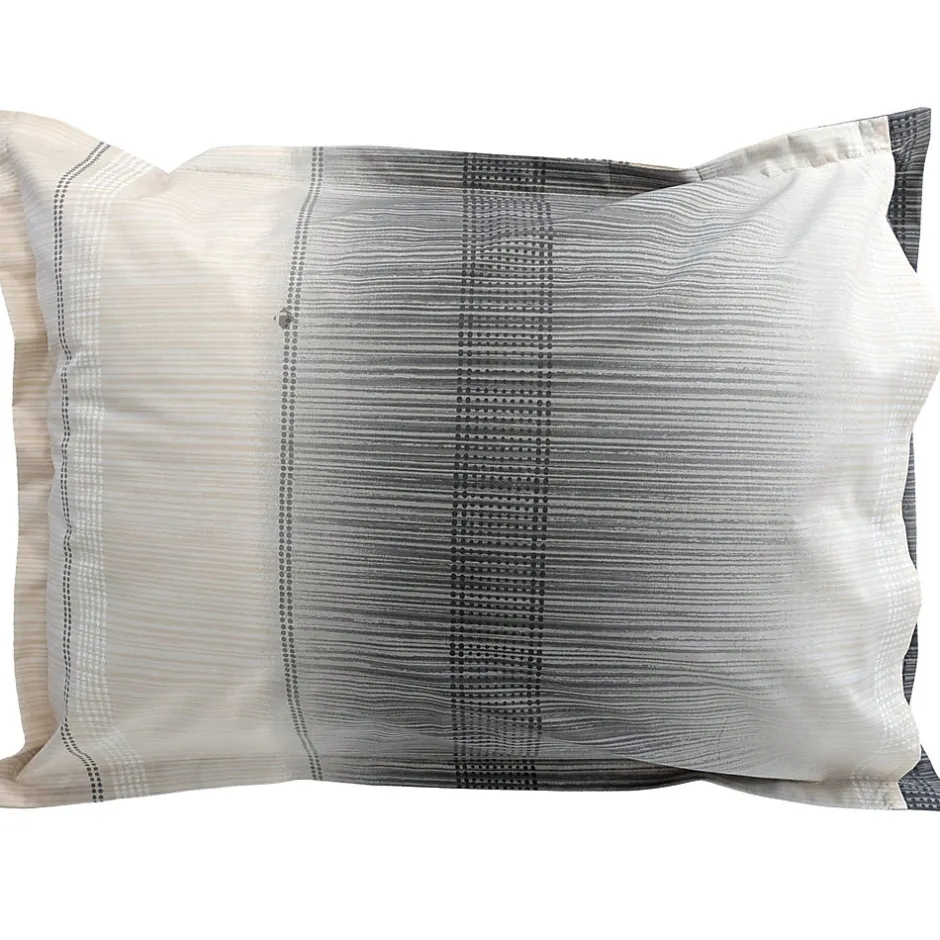 Linnea Taie d'oreiller 50x70 cm en 100% percale de coton ESTEBAN gris beige