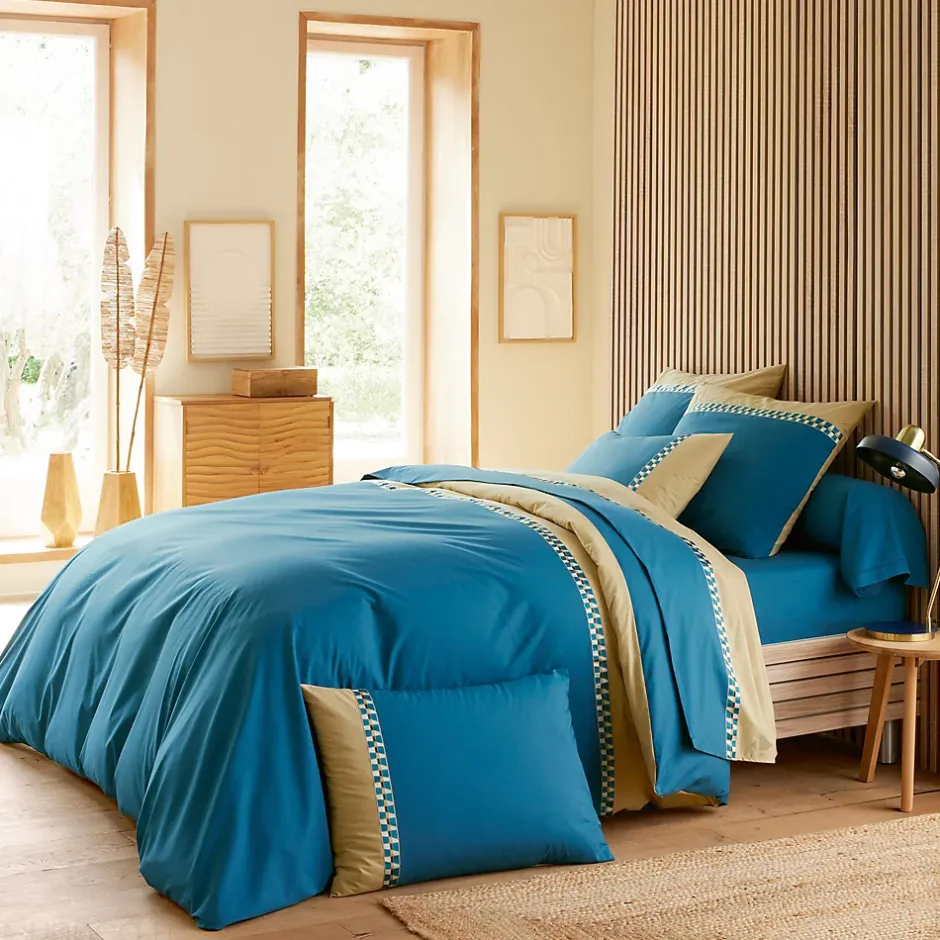 Linnea Taie d'oreiller 50x70 cm en percale de coton LINOA bleu cobalt Best