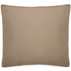 Linnea Taie d'oreiller 65x65 cm mousseline de coton MILOS marron camel Best