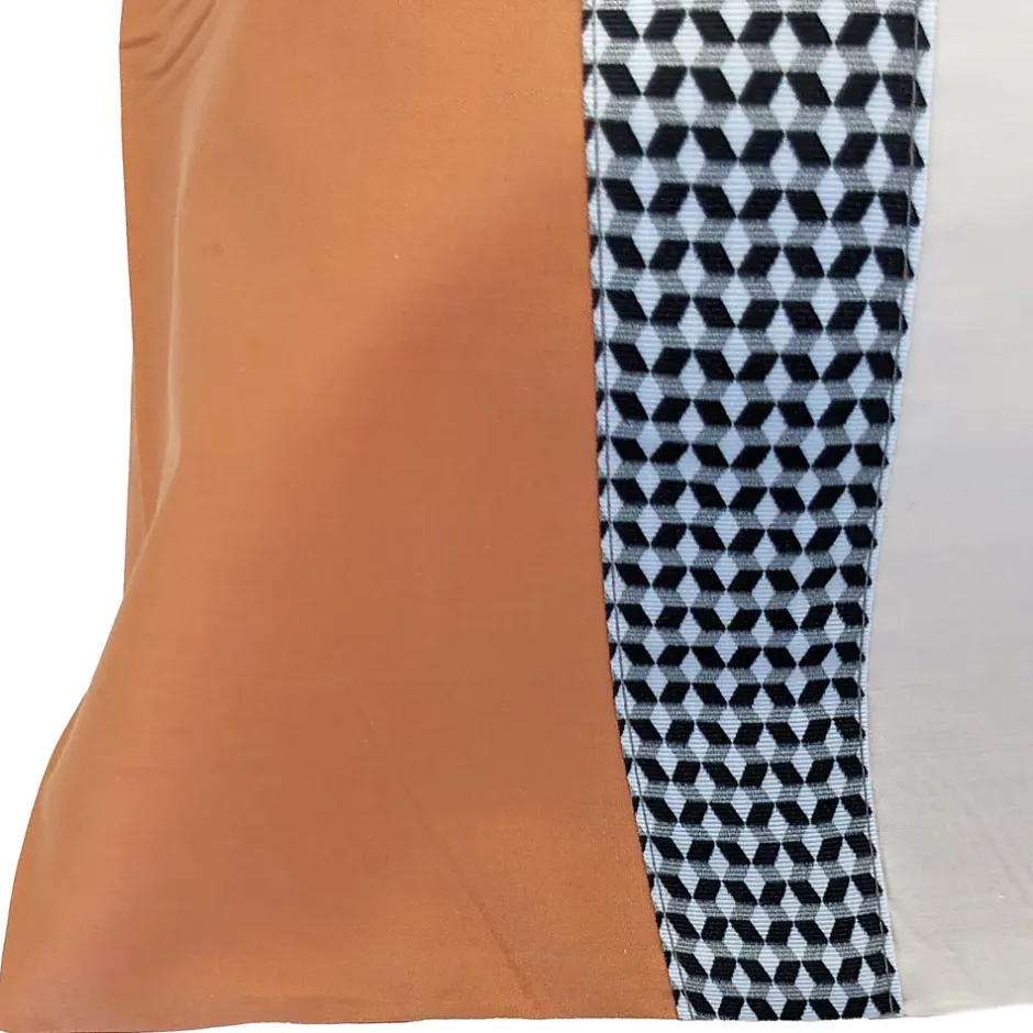 Linnea Taie d'oreiller 50x70 cm percale en coton MACASSAR Cognac