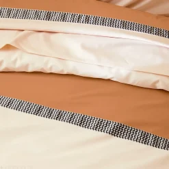 Linnea Taie d'oreiller 50x70 cm percale en coton MACASSAR Cognac