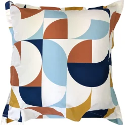 Linnea Taie d'oreiller 65x65 cm percale de coton MODULO bleu cobalt
