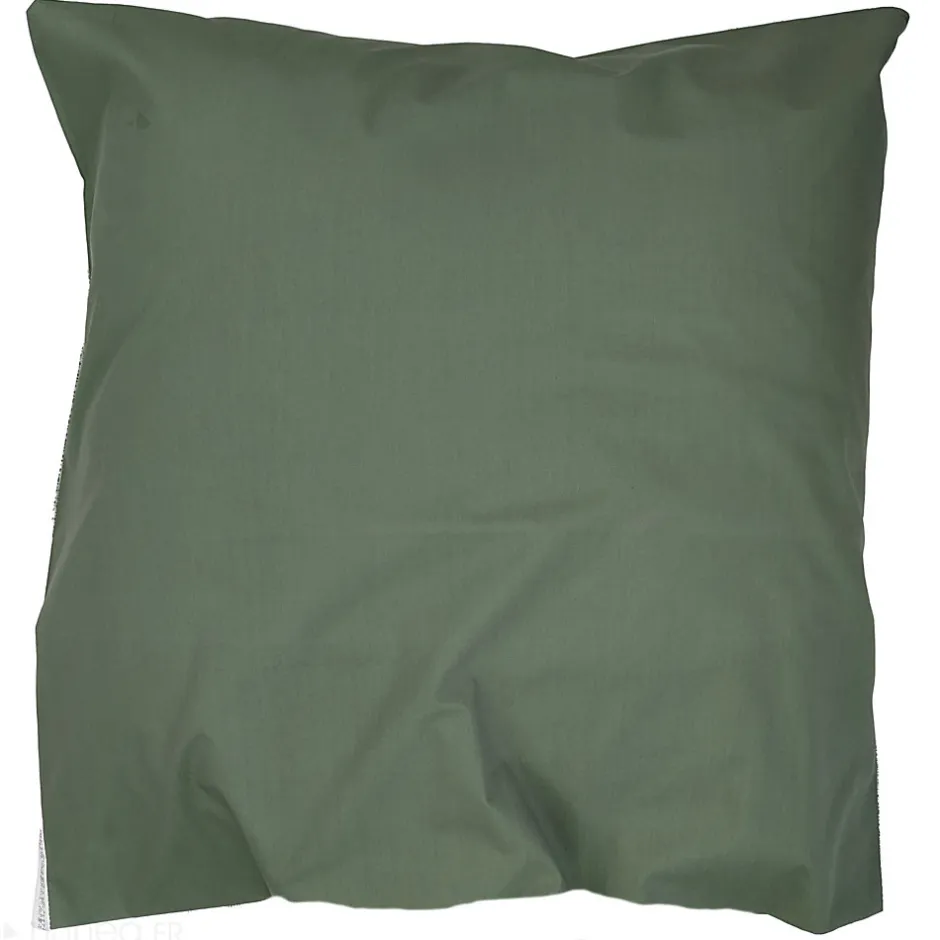 Linnea Taie d'oreiller 65x65 cm percale coton GABY vert Kaki