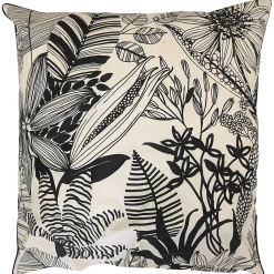Linnea Taie d'oreiller 65x65 cm percale de coton ALBA beige/noir